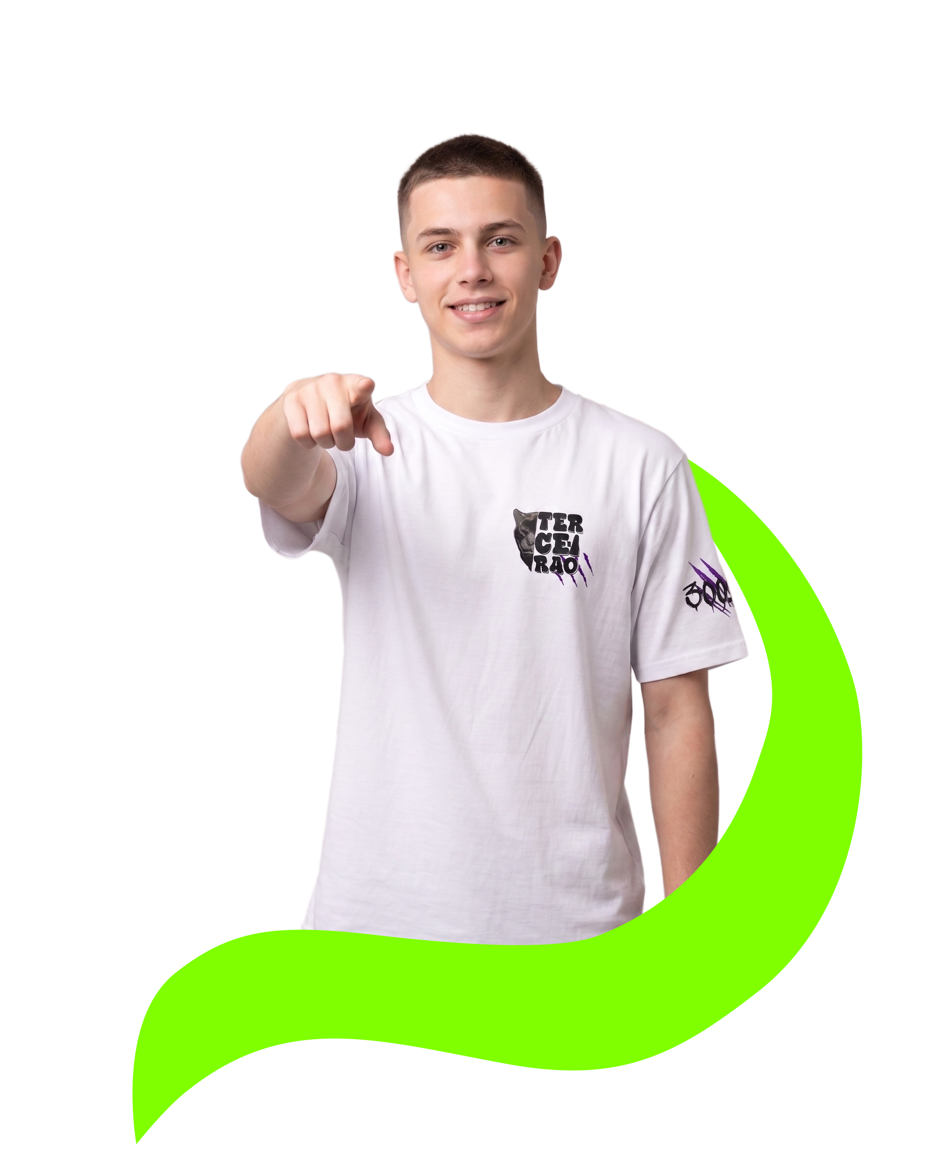 Cliente vestindo camiseta personalizada da Simetria Camisas